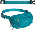 WATERFLY Small RFID Fanny Pack: 1.5L Waist Bag 12" Extender Belt for Hiking | Anti-Theft, Slim Lightweight Water-Resistant Fabric, Reflective Strip, Breathable Padding, Running Travel Walking, Women Men by Waterfly