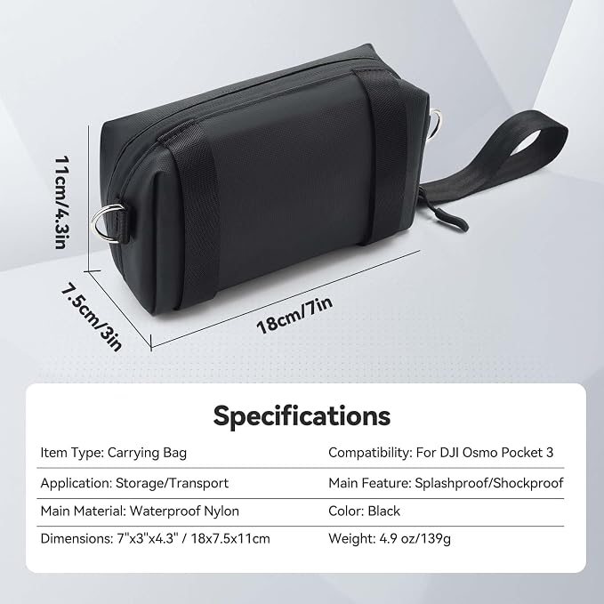Carrying Bag for DJI Osmo Pocket 3, Portable Storage Carry Case | Large Capacity Travel Storage Holder Carry Bag Protective Handbag All in One for DJI Osmo Pocket 3 Creator Combo Accessories - Image 4