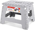 Folding Step Stool 9 Inch, Non-Slip Foldable Stools for Kids, Gray | Heavy Duty Collapsible Foot Stool, Lightweight, Holds 300lb for Toddler/Adults Kitchen Bathroom Bedroom Outdoor, with Handle by ACSTEP