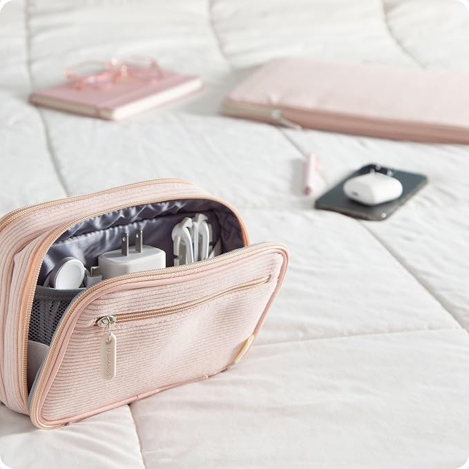 U Brands Electronics Organizer Travel Case, Cord Storage, 8" x 5.25", Pink - Image 7