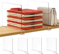HBlife 12 Inches Tall [Extra Tall Version] Clear Shelf Dividers, 4 Pack Purse Organizer for Closet Perfect for Sweater, Shirts, Handbags in Bedroom and Kitchen, Acrylic Bookshelf for Organization by HBlife