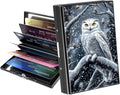 Metal Wallet,Credit Card Holder for Women Men,RFID Blocking Card Holder Mini Slim Aluminum Wallet ID Case Hard Case Business Card Holder Case,Cartoon Owl Snow by ACWDMKH
