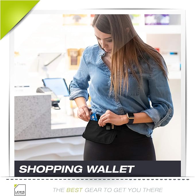 Lewis N. Clark Travel Money Belt Pouch, Slim RFID Blocking Anti Theft Waist Stash Pouches for Cash, Cards and Passport Holder - Image 5