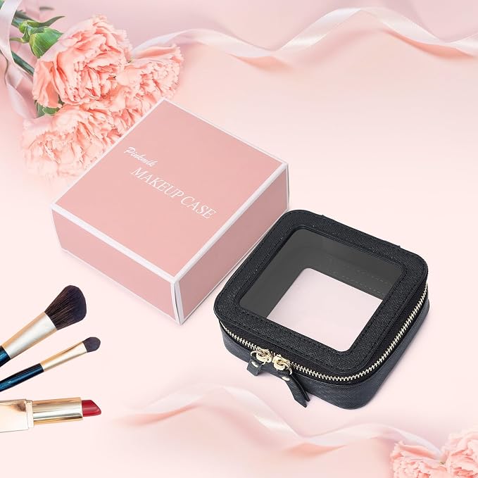 Pinkmik Mini Clear Makeup Bag, Black, MINI-1 | Small Size, Zipper Closure, Cosmetic & Toiletry Case, Purse Organizer, Car Essentials - Image 7