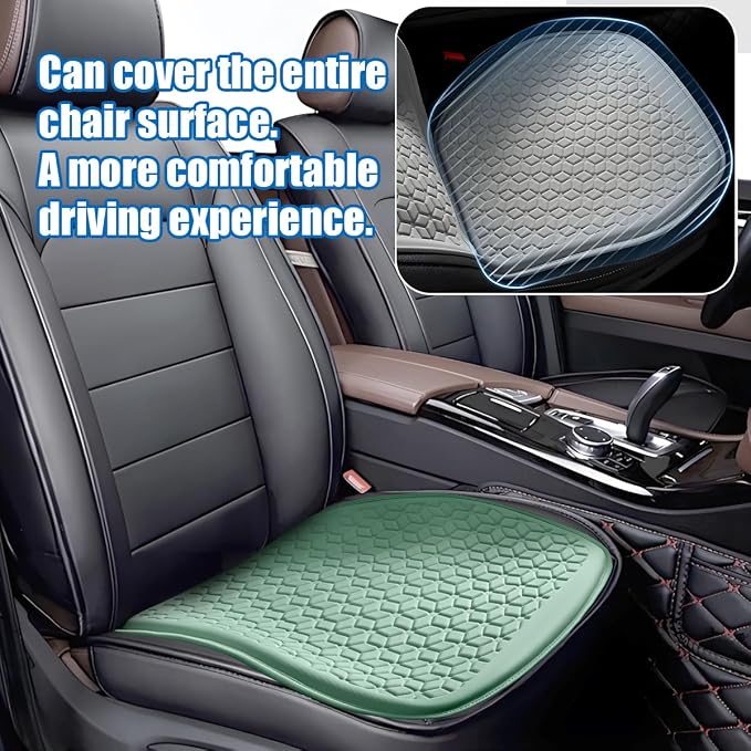 Zpana Gel Car Seat Cushion, Non-Slip Breathable Pad for Driving, Green | Comfortable Automotive Chair Protector Pad, Vehicle Interior Mat Cover Accessories, Universal for SUV Sedan Truck - Image 3