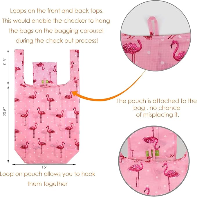 BeeGreen Animals Lover Gifts for Women Animals Reusable Grocery Bags Shopping Bags Bulk 6 Pack 50LBS X-Large Foldable Hedehog Cats Dogs Frog - Image 6