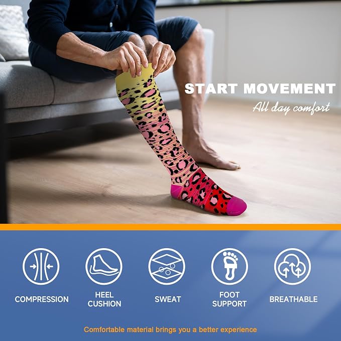 cerpite Compression Socks for Women & Men 6 Pairs Knee High Compression Socks 20-30 mmhg Best for Running,Nurse,Travel - Image 6