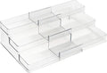Dial Industries 3 Tier Expandable Kitchen Cabinet Shelf Organizer, Clear | Slides open to fit narrow or wide cabinets, Adds extra levels for canned goods and jars, Great for pantry, cupboard or closet by DialIndustries