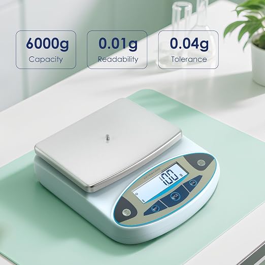 Antstone lab Scale 6000g x 0.01g Digital Gram Scale 0.01g Accuracy High Precision Scientific Analytical Balance for Laboratory, Jewelry Weighing (6000g, 0.01g) - Image 2