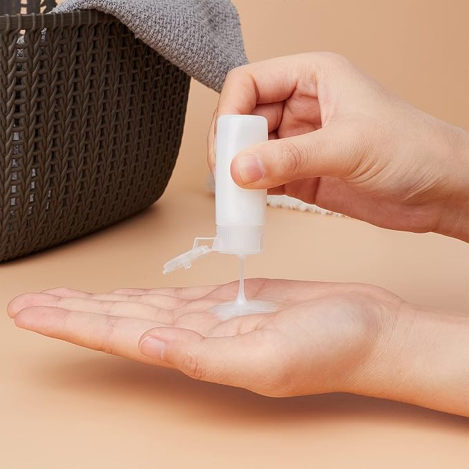 BENECREAT 10 Pack 12ml Small Plastic Flip Cap Sample Bottle Empty Refillable Travel Bottles for Makeup Cosmetic Toiletries Product - Image 3