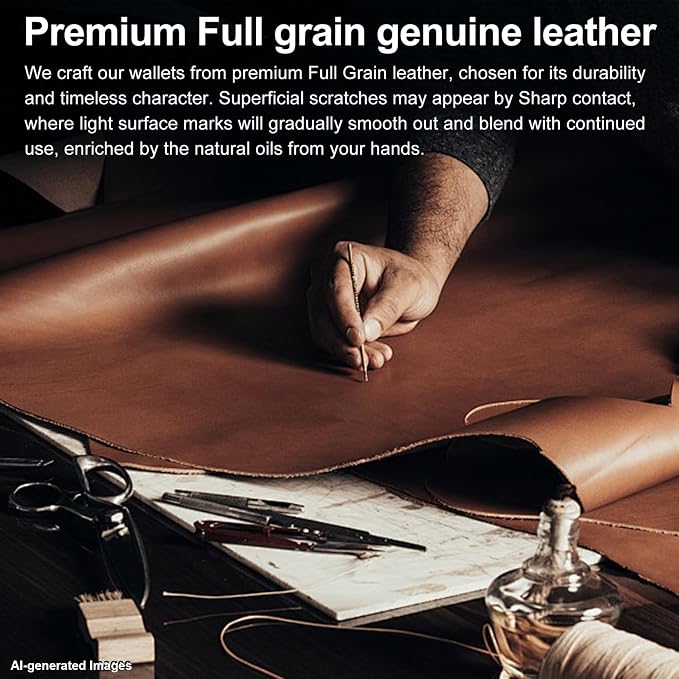 Genuine Leather Wallet for Men: Slim RFID Smart Minimalist Wallet | Credit Card Holder for Front Pocket wallet with Money Clip Full Grain - Gift for Husband Father on Birthday Anniversary - Image 5