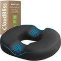 CloudBliss Donut Pillow Stadium Seat Cushion for Tailbone Pain Relief and Hemorrhoids, Memory Foam Seat Chair Cushion, Portable Seat Cushions for Bleachers, Car, Home & Office by CloudBliss
