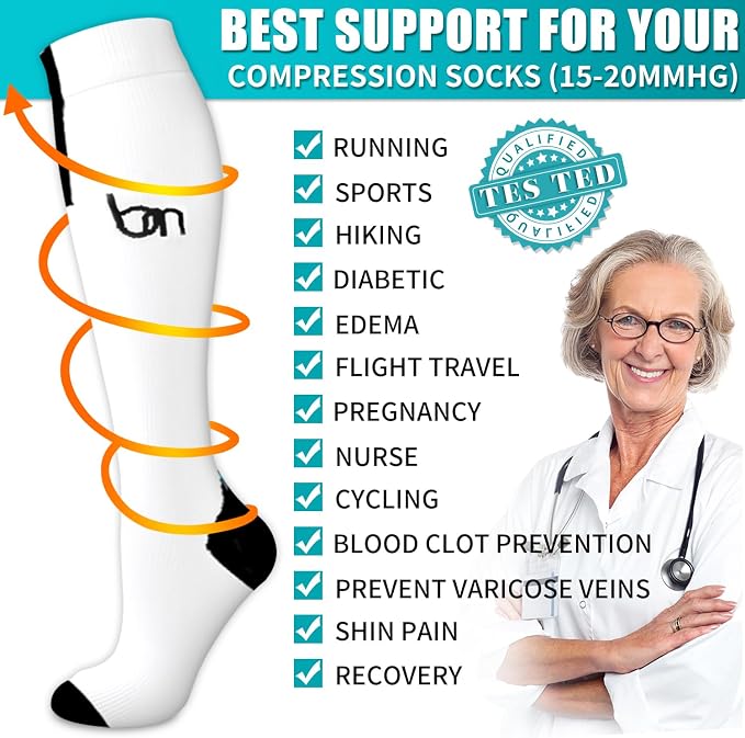 Copper Compression Socks for Women & Men (6 pairs) - Best Support for Nurses, Running, Hiking, Recovery - Image 5
