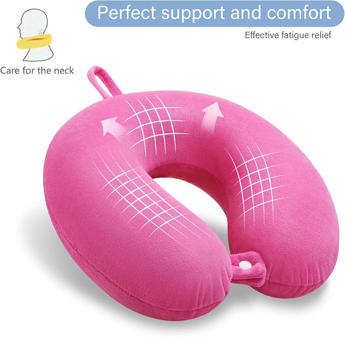 Travel Pillow Memory Foam, Comfortable Travel Neck Pillow U Shape, Support Neck and Head to Relieve Fatigue, Portable Neck Pillow Suitable for Planes, Trains, Self-Driving Cars - Image 4