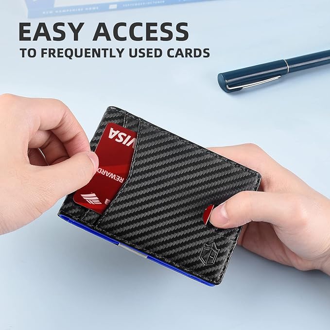 Zitahli Money Clip Wallets for Men,Slim Bifold Wallet 10-12 Cards, Mens Leather Wallet with ID Window,RFID Blocking Thin Minimalist Credit Card Holder,Gifts for Him - Image 4