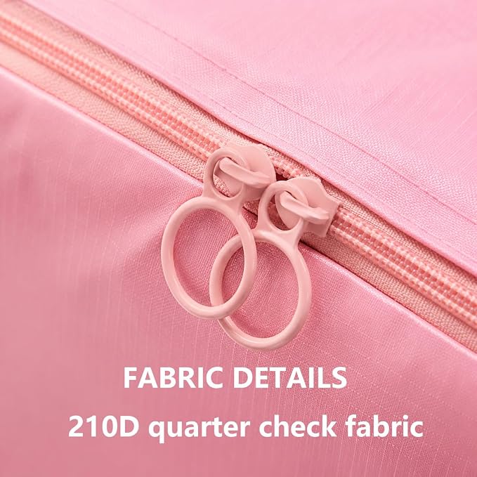 8 Set Packing Cubes for Travel Essentials With Hanging Toiletry Bag for Women, Lightweight Suitcase Organizer Bags with Mackup bag, Carry On Luggage Accessories (Pink) - Image 7