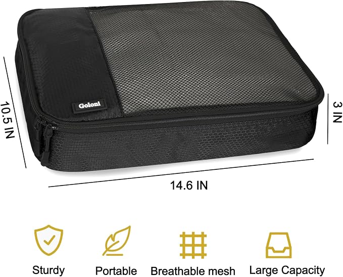 Packing Cubes for Travel Essentials,4 Set Packing Cubes for Suitcases,Lightweight Mesh Luggage Organizer Bag,Black - Image 5