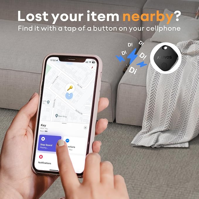 ATUVOS Air Tracker Tag-1 Pack, Bluetooth Luggage Tracker Works with Apple Find My APP (iOS Only, Not for Android), Keys Finder and Item Locator for Luggage, Backpack, Suitcases, Replaceable Battery - Image 3