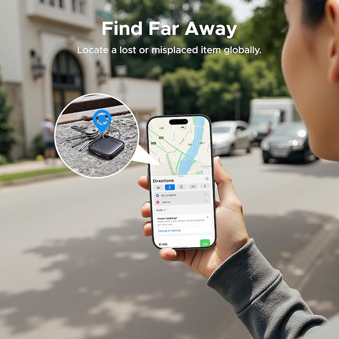 UGREEN FineTrack (iOS Only) Air Tracker Tags 2 Pack | 1-Year USB-C Rechargeable Battery Bluetooth Tracker Compatible with Apple Find My[Apple Find My Certified] - Image 4