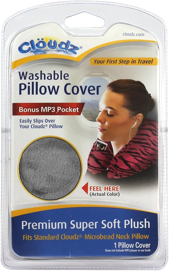 Washable Travel Neck Pillow Cover - Grey - Image 3