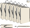 Hosuly 6 Pcs Large Ultralight Compression Packing Cubes for Travel 17.3 x 12.6'' XL Large Expandable Luggage Storage Organizers for Save Space Family Long Trips (Beige) by Hosuly