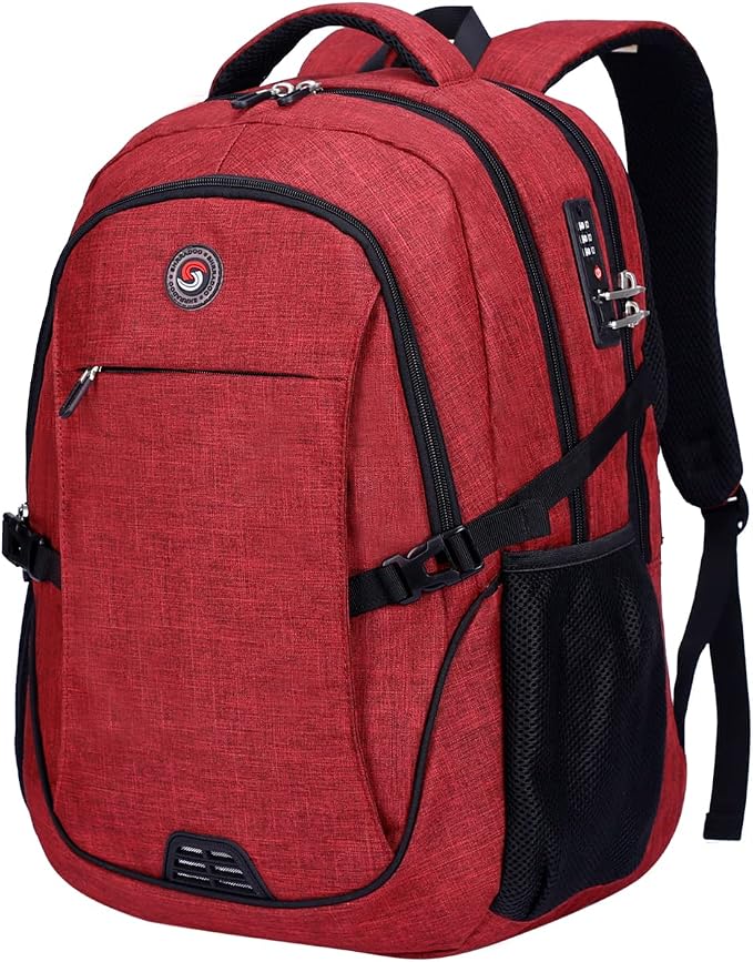 SHRRADOO Travel Laptop Backpack for Men Women, College High Schoolbag | Anti Theft Backpacks with Combination Lock, Carry On Flight Approved, Fit 17 Inch Laptop, High School Backpack, Work Daypack by SHRRADOO