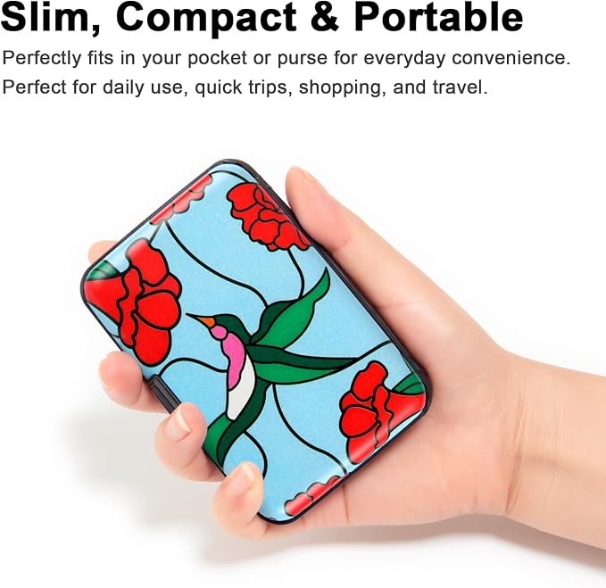 Credit Card Holder Small RFID Blocking Wallet Business Metal Slim Mini Aluminum Hard Case for Women Men - Image 2