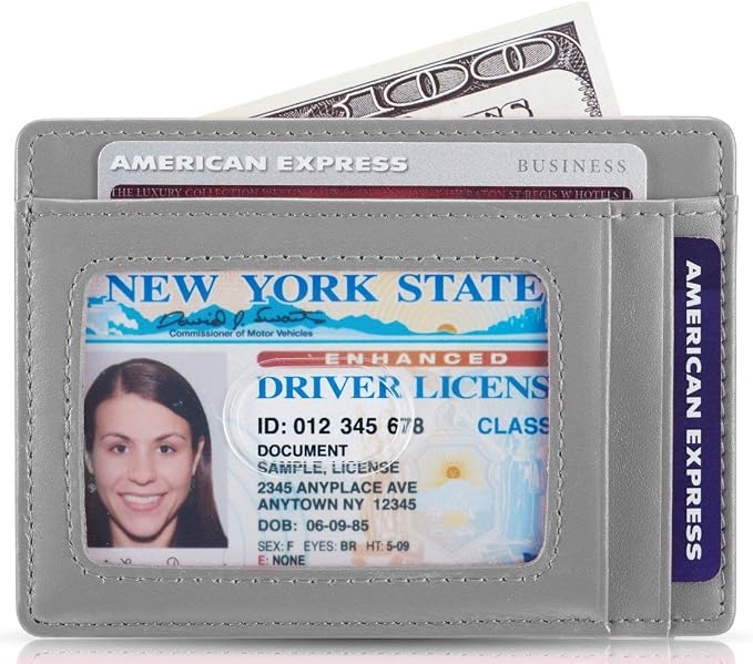 KALMORE Genuine Leather Front Pocket Slim Wallet Credit Card Holder with ID Window - Image 2