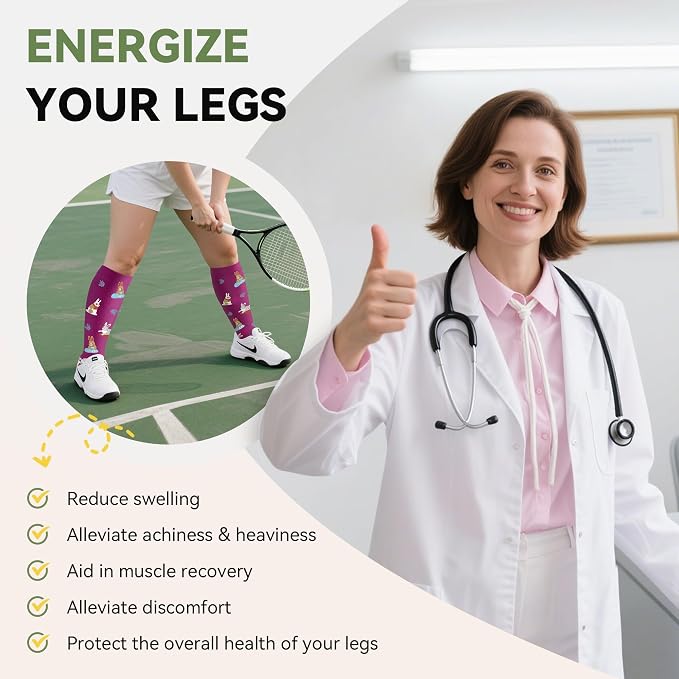Plus Size Compression Socks for Women Men Wide Calf 15-20 mmHg Knee High Extra Large for Nurses Pregnant Travel - Image 5