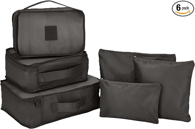 G-FORCE 6-Piece Packing Cube Set | Travel Organizers for Luggage | Suitcase Packing Organizers | Travel Accessories for Carry-On | 100% Polyester by GFORCE