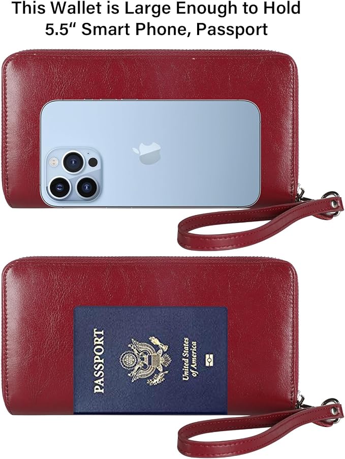 Small Compact Women Wallet RFID Blocking Genuine Leather Bifold Purse with ID Windows - Image 7