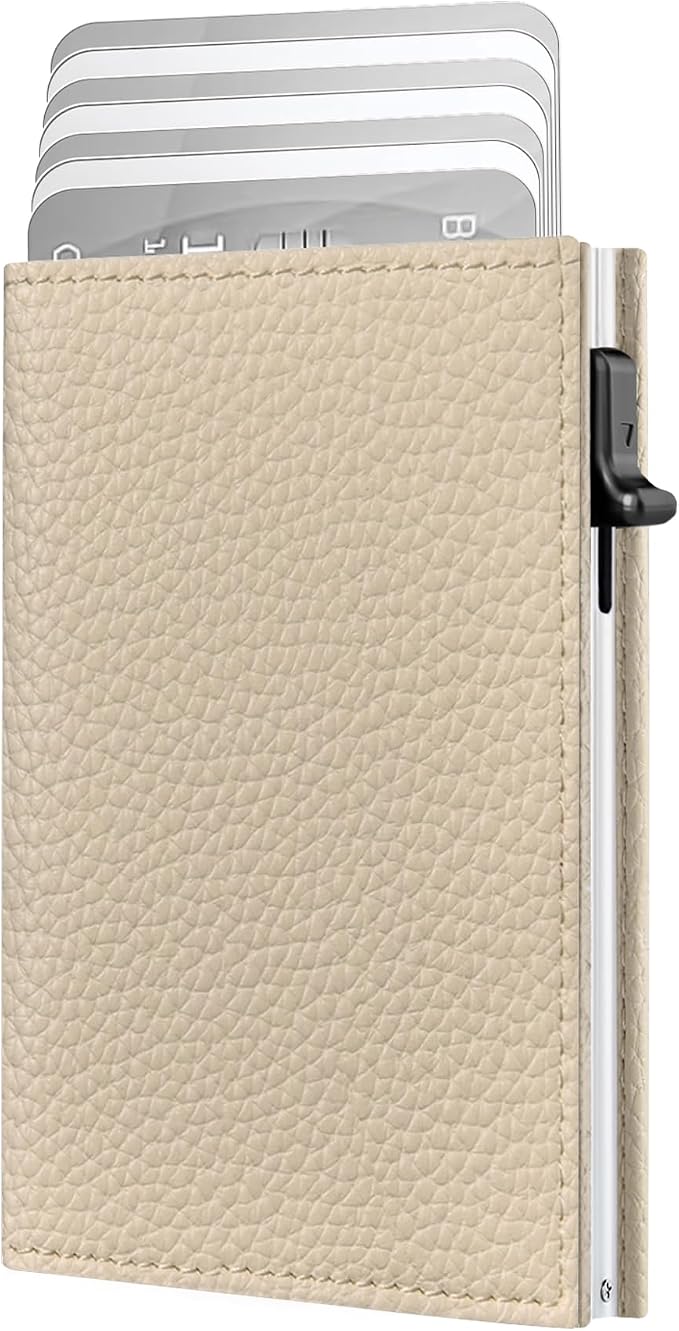 Small Wallet for Women with RFID Blocking Pop Up Card Holder, Slim Trifold Minimalist Wallet with Premium Leather & Metal Case, ID Window & Cash Slot, Holds 11 Cards 10+ Bills, Gift for Mom by vastscenery