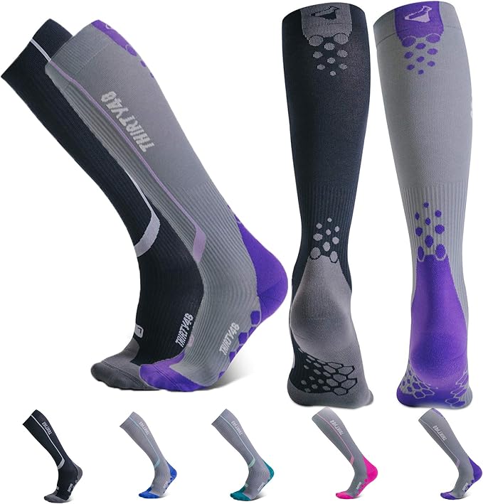 Thirty48 Elite Compression Socks Women & Men Graduated 20-30mmHg for Running, Athletic, Flight Sock - Performance & Recovery by Thirty48