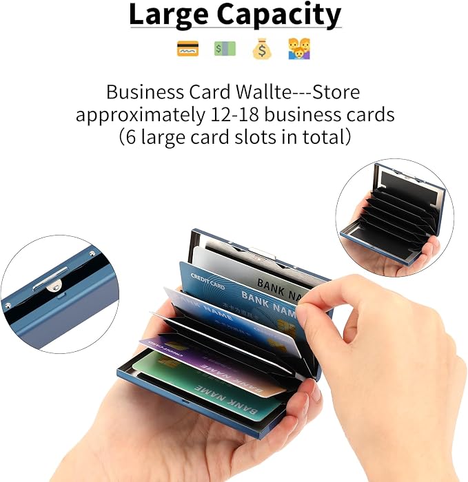 Stainless Steel Credit Card Wallet RFID Blocking Metal Case Pocket Business Card Holder for Women and Men - Image 2