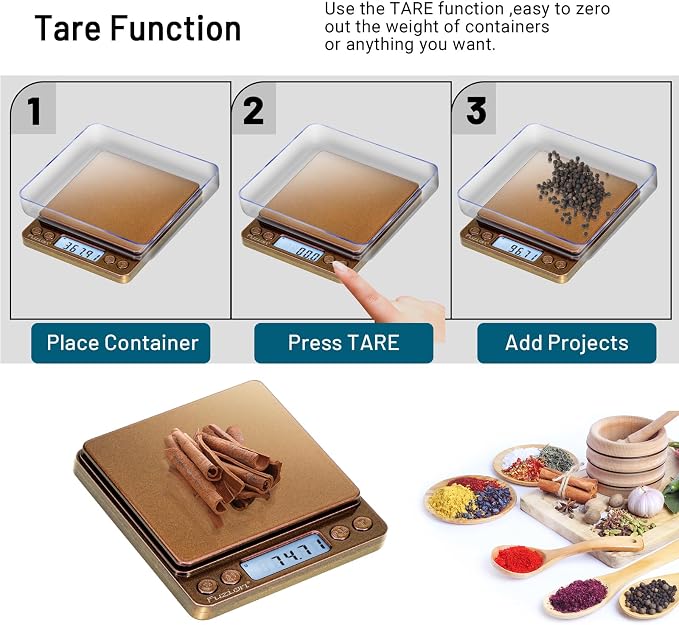 Fuzion Digital Scale .01 Gram Accuracy, 500g Small Kitchen Food Scales | 2 Trays Included for Jewelry, Gold, Herb, Powder, Spice, Coffee, Coin - Weight Gram and Oz - Image 5