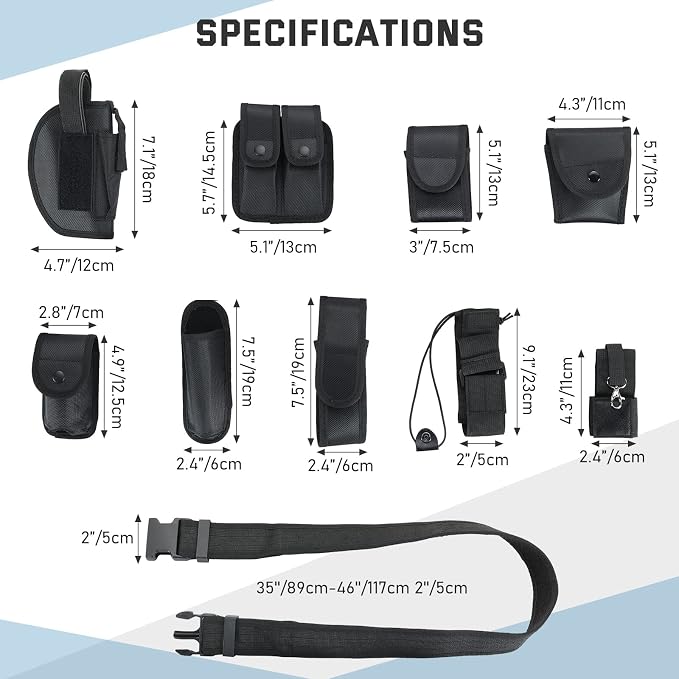 ATPEAM Security Guard Equipment Belt - 10 in 1 Multifunctional Tactical Duty Belt for Law Enforcement, Military, and Sports - Image 3