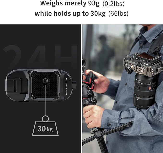 PGYTECH Beetle Camera Clip with Plate for Cameras Backpack Strap Clip | Action Camera Quick Release System for Sony, Nikon, Fuji, DSLR Action Camera Backpack Camera Strap Mount - Image 6