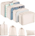 Packing Cubes for Travel- 8 Set Luggage Organizer Bags for Family, Mesh Breathable Travel Packing Cubes for Suitcases Durable Travel Essentials Bags Set (Beige, 8 Set) by YEEYAA