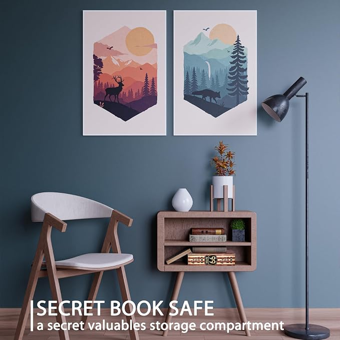 Diversion Book Safe with 4200°F Fireproof Money Bag and Combination Lock, 10.5" x 7.9" x 2.5" Fake Book Hidden Storage Safe, Hollow Secret Portable Metal Storage Box for Cash, Valuables - Image 4