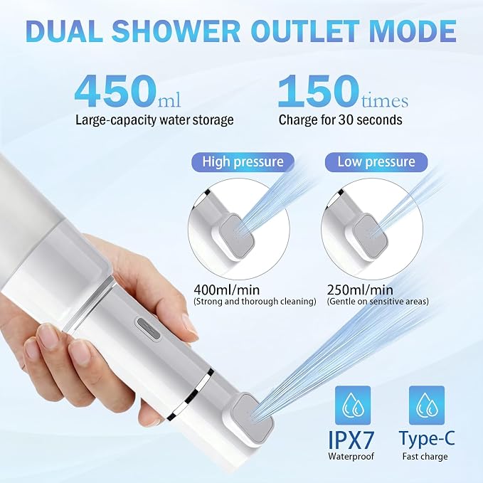 Portable Bidet for Travel - Rechargeable Electric Handheld Travel Bidet Sprayer for Women & Men Waterproof, Travel Bidet for Postpartum & Personal Hygiene | Rechargeable Electric Handheld Travel Bidet Sprayer for Women & Men Waterproof, Travel Bidet fo... - Image 2