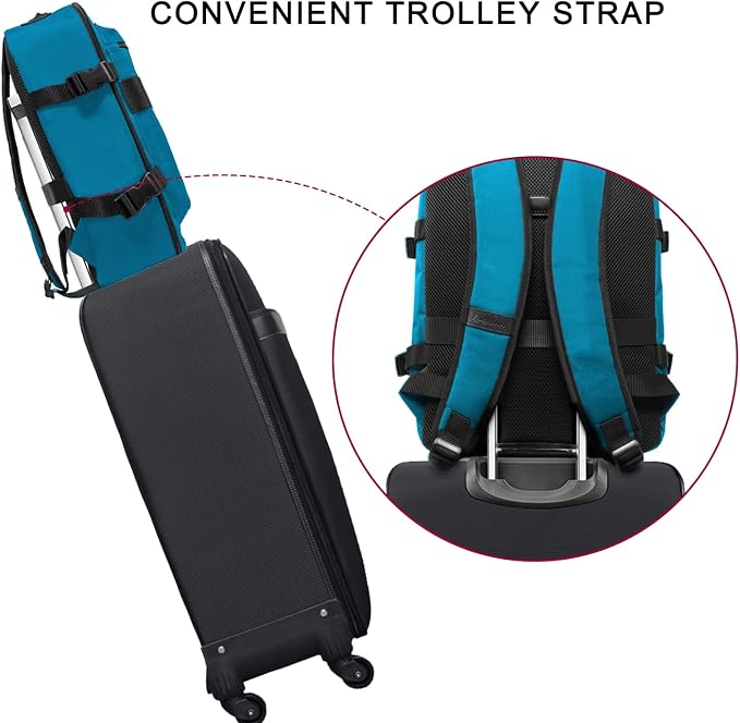 Travel Backpack 17L Lightweight Casual Small Carry-on Daypack 15-inch Laptop Notebook, Underseat Overnight Weekender, Blue - Image 5