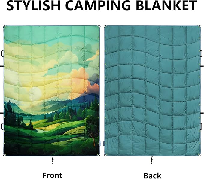 Camping Blanket, Puffy Blankets Lightweight Windproof Resistant for Outdoors,Hiking, Backpacking,Car,Picnic,Stadium - Image 2