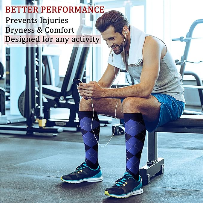 CHARMKING Compression Socks for Women & Men Circulation (8 Pairs) 15-20 mmHg Best Calf Socks Support for Athletic Cycling - Image 3