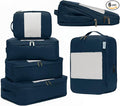 6-Pack Large Compression Packing Cubes for Travel - Lightweight Compression Packing Cube Set, Water-Resistant Luggage Organizer Bags & Suitcase Organizers, Travel Cubes for Carry-On, Checked Luggage by NookTheory