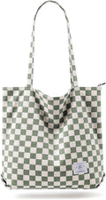 KALIDI Women Corduroy Tote Bag Zipper Casual Tote's Handbag Big Capacity Shoulder Bag with Pockets by KALIDIFANCYFOREST