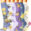 Sooverki Compression Socks for Women & Men 6 Pairs is Best Supportive Knee High Stockings for Circulation, Travel, Nurses by Sooverki