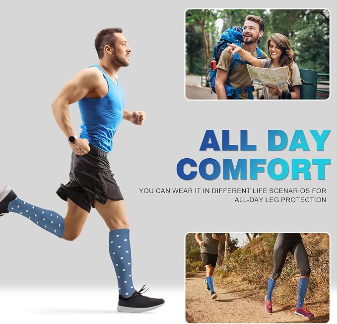 cerpite Compression Socks for Women & Men Circulation 8 Pairs Compression Socks 20-30 mmhg Best for Running,Nurse,Travel - Image 4