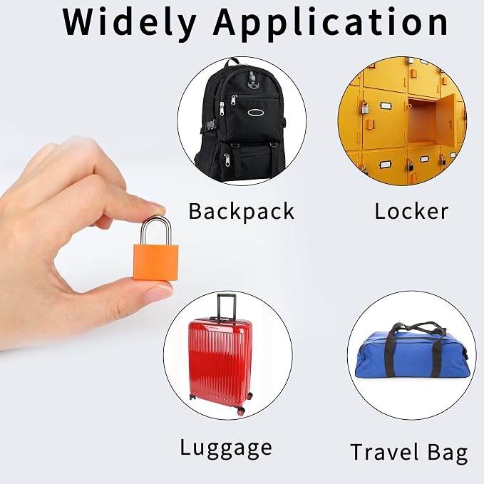 4 Pcs Suitcase Locks with Keys Multicolor Mini Keyed Padlock Febwind Metal Padlock Luggage Padlocks Plastic-Covered Copper Keyed Padlock for Suitcase, Backpack, Boxes, Laptop Bag - Image 4