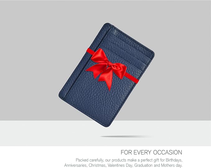 Slim Minimalist RFID Leather Wallet, Front Pocket Card Holder for Men - Image 6