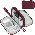 FYY Electronic Organizer, Travel Tech Pouch Bag, Cable Organizer Wine Red | Wrist Strap, Waterproof, Double Layers Portable Electronics Travel Carrying Case for Cord, Charger, Daily Business Trips Use by FYY